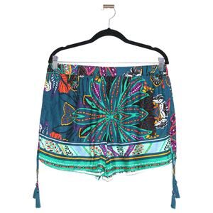 Penti Tropical Beach Coverup Shorts with Tassles NWT Size Large